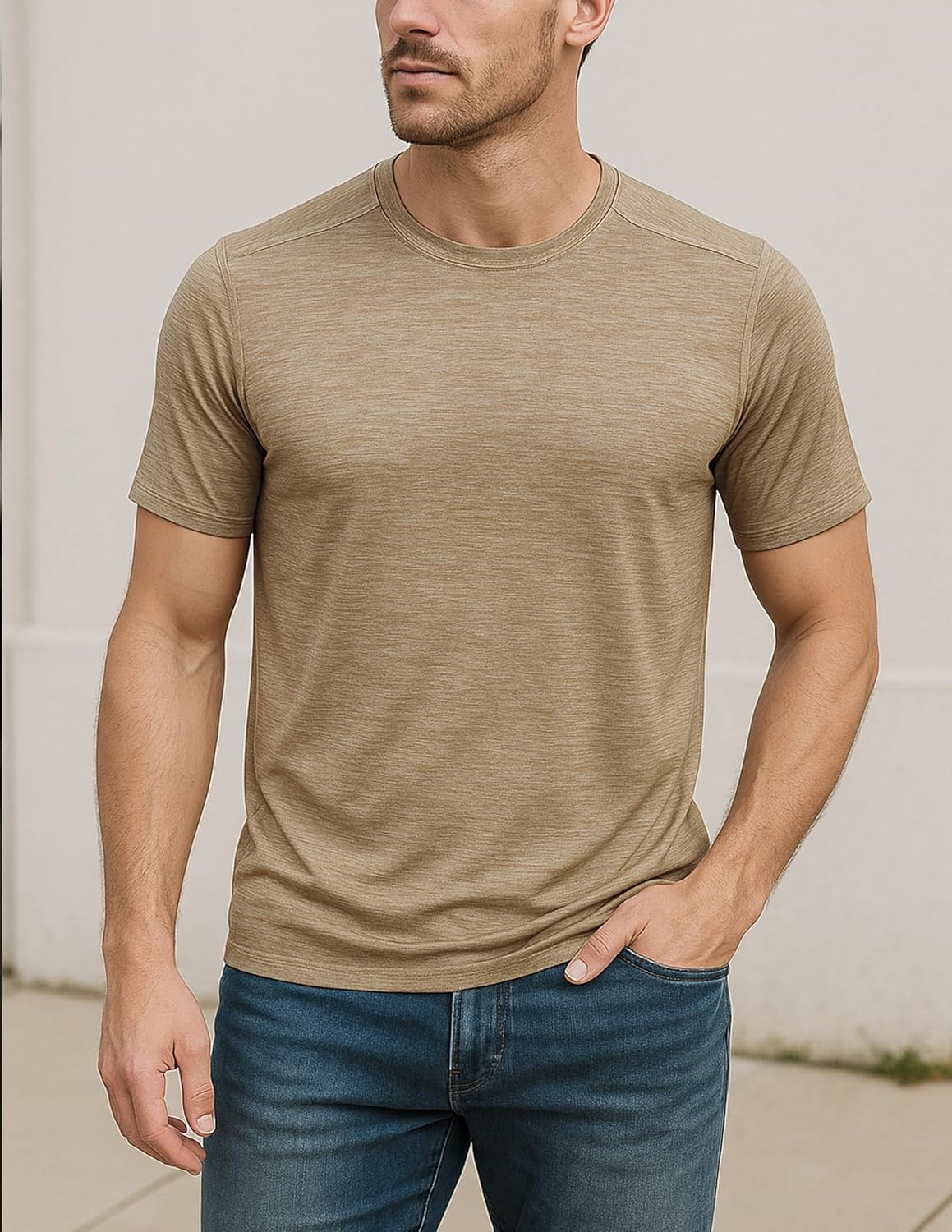 5 Pack Men\u2019s Active Quick Dry Crew Neck T Shirts | Athletic Running Gym Workout Short Sleeve Tee Tops Bulk - Image 3