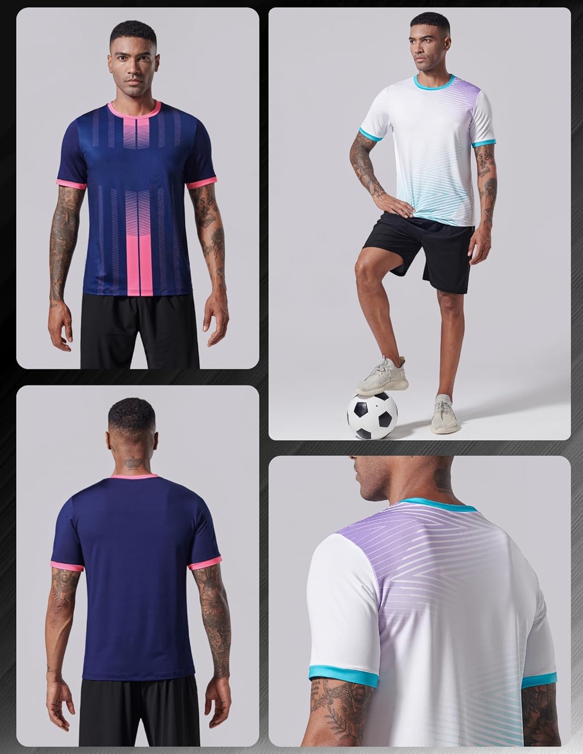 5 Pack Men\u2019s Active Quick Dry Crew Neck T Shirts | Athletic Running Gym Workout Short Sleeve Tee Tops Bulk - Image 3