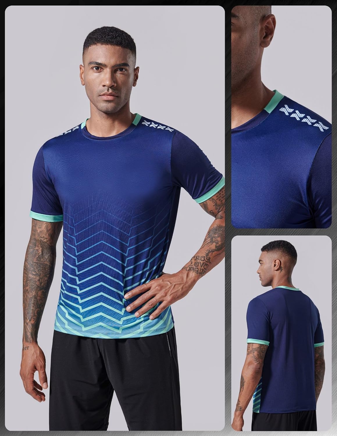 5 Pack Men\u2019s Active Quick Dry Crew Neck T Shirts | Athletic Running Gym Workout Short Sleeve Tee Tops Bulk - Image 5