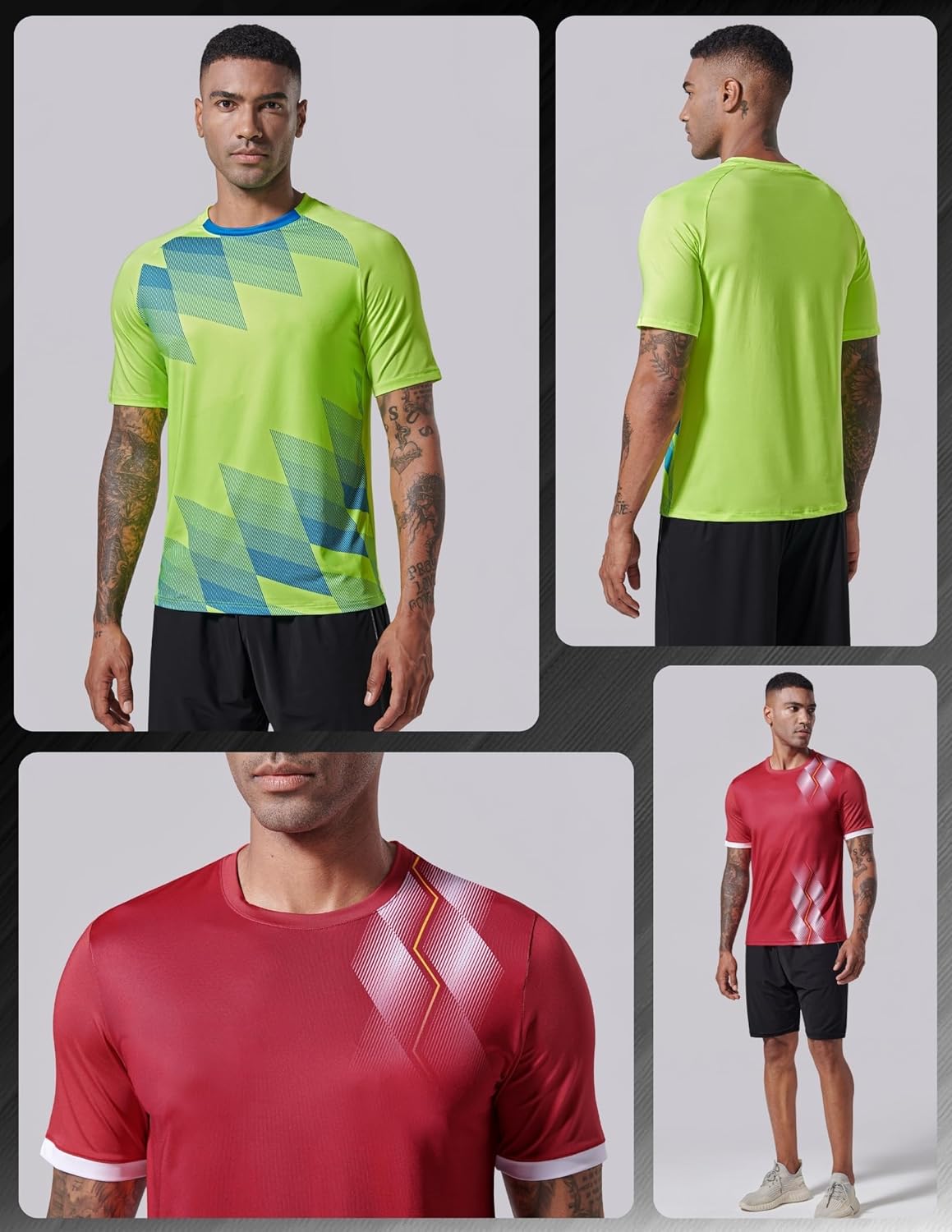5 Pack Men\u2019s Active Quick Dry Crew Neck T Shirts | Athletic Running Gym Workout Short Sleeve Tee Tops Bulk - Image 4
