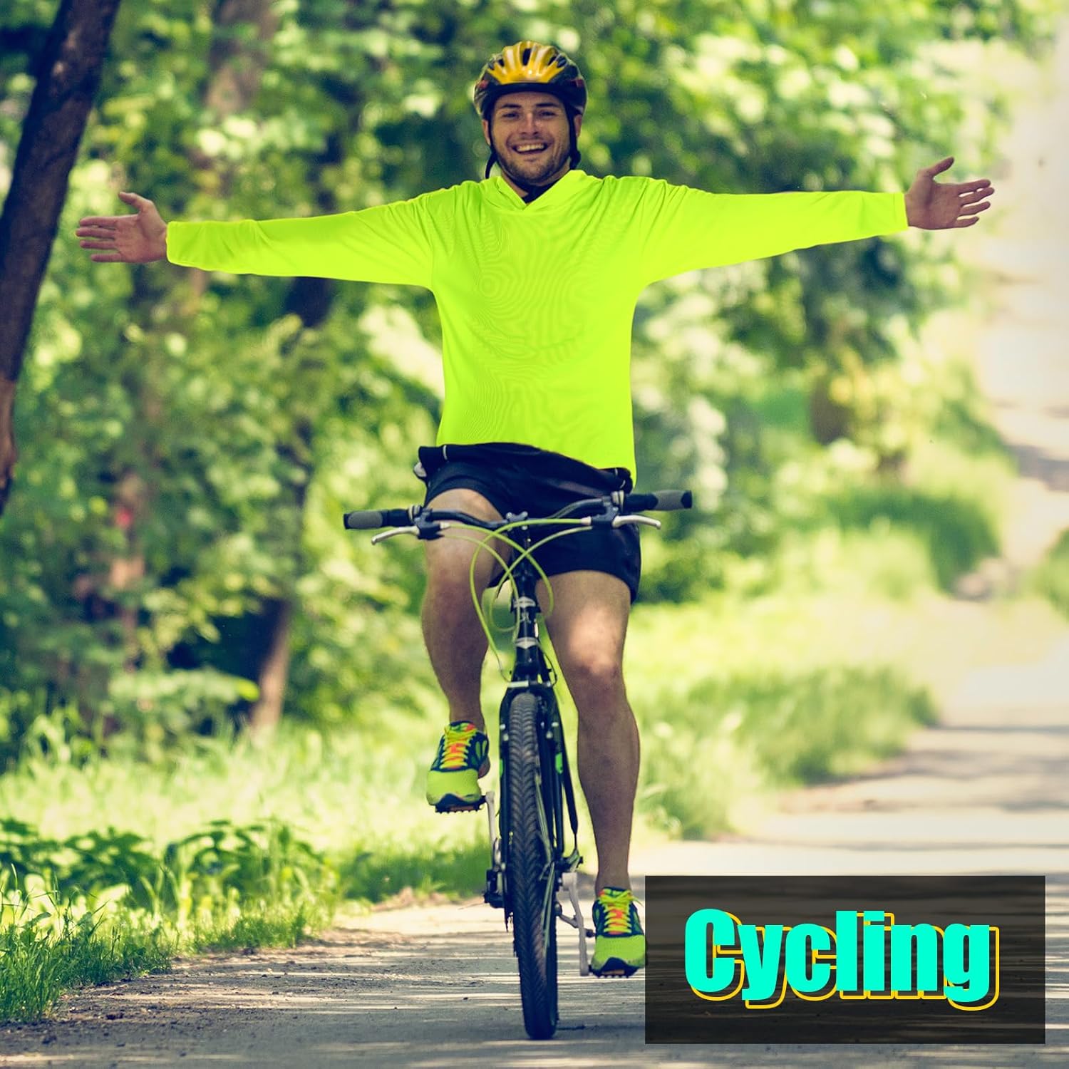 8 Packs Sun Protection Long Sleeve T-Shirts with Hood UPF 50+ Men's Hooded Quick Dry Breathable UV Athletic Shirts Rash Guards SPF UV for Hiking Fishing Swim Cycling Running(XL, Green) - Image 7