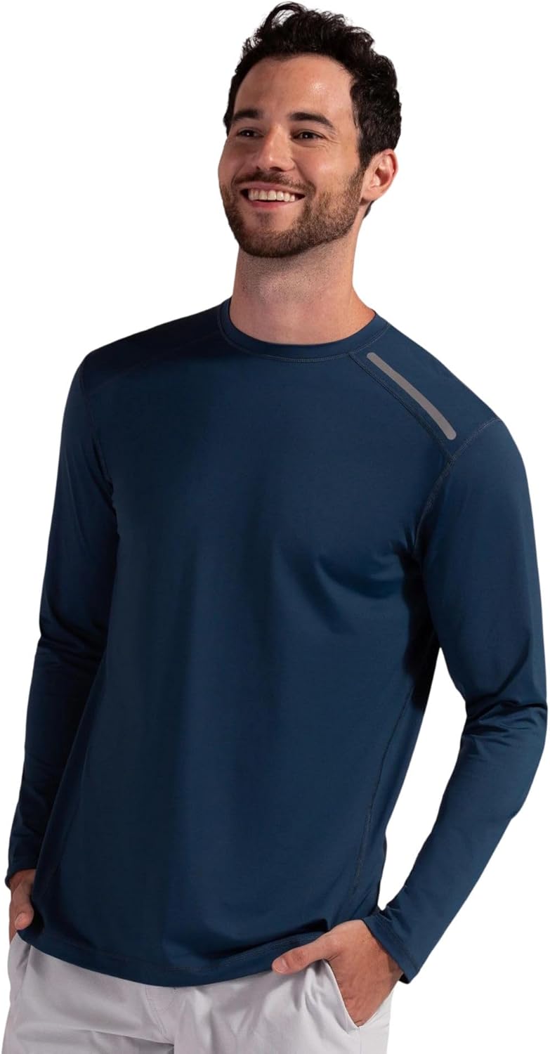 BloqUV Men's UPF 50+ Sun Protection Long Sleeve Active Jet Tee - Image 4
