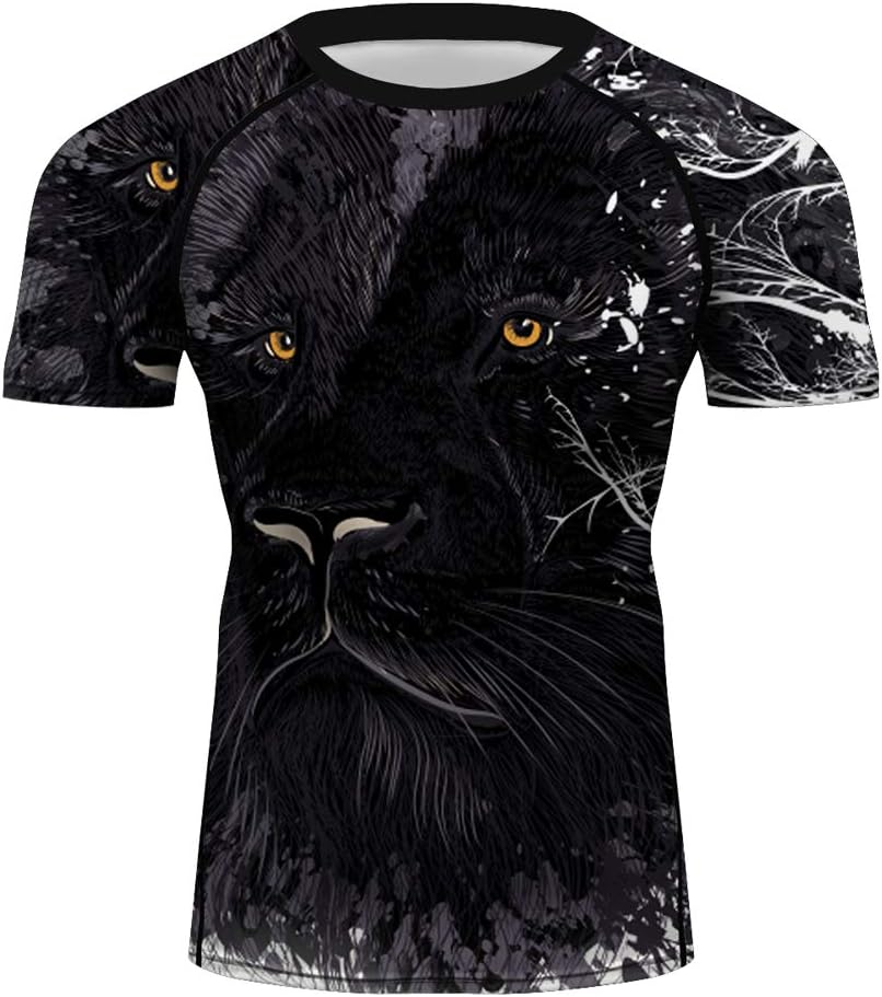 CHOO Men's Lion Series MMA BJJ Cross Training Rash Guard Shorts Spat No Gi Set - Image 3