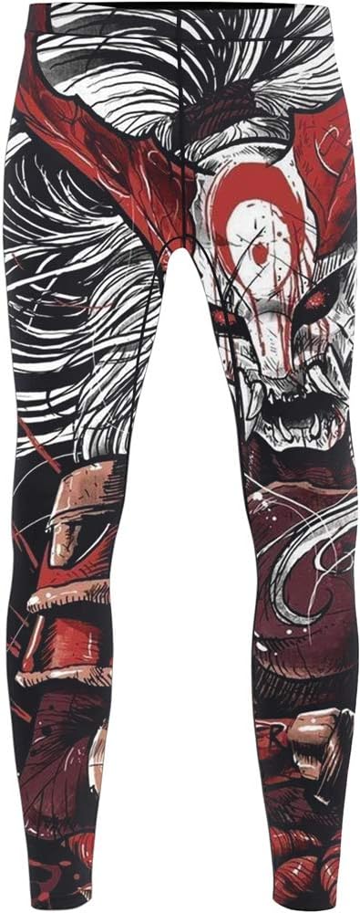 CHOO Men's Mask Samurai Moisture Wicking Gym T-Shirt Quick-Dry Stretch Clothing 2-Pack (Shortsleeve + Spats), XX-Large - Image 4