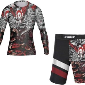 CHOO Men's Mask Samurai Moisture Wicking T-Shirt Quick-Dry Stretch Clothing Sets for Cycling, XX-Large