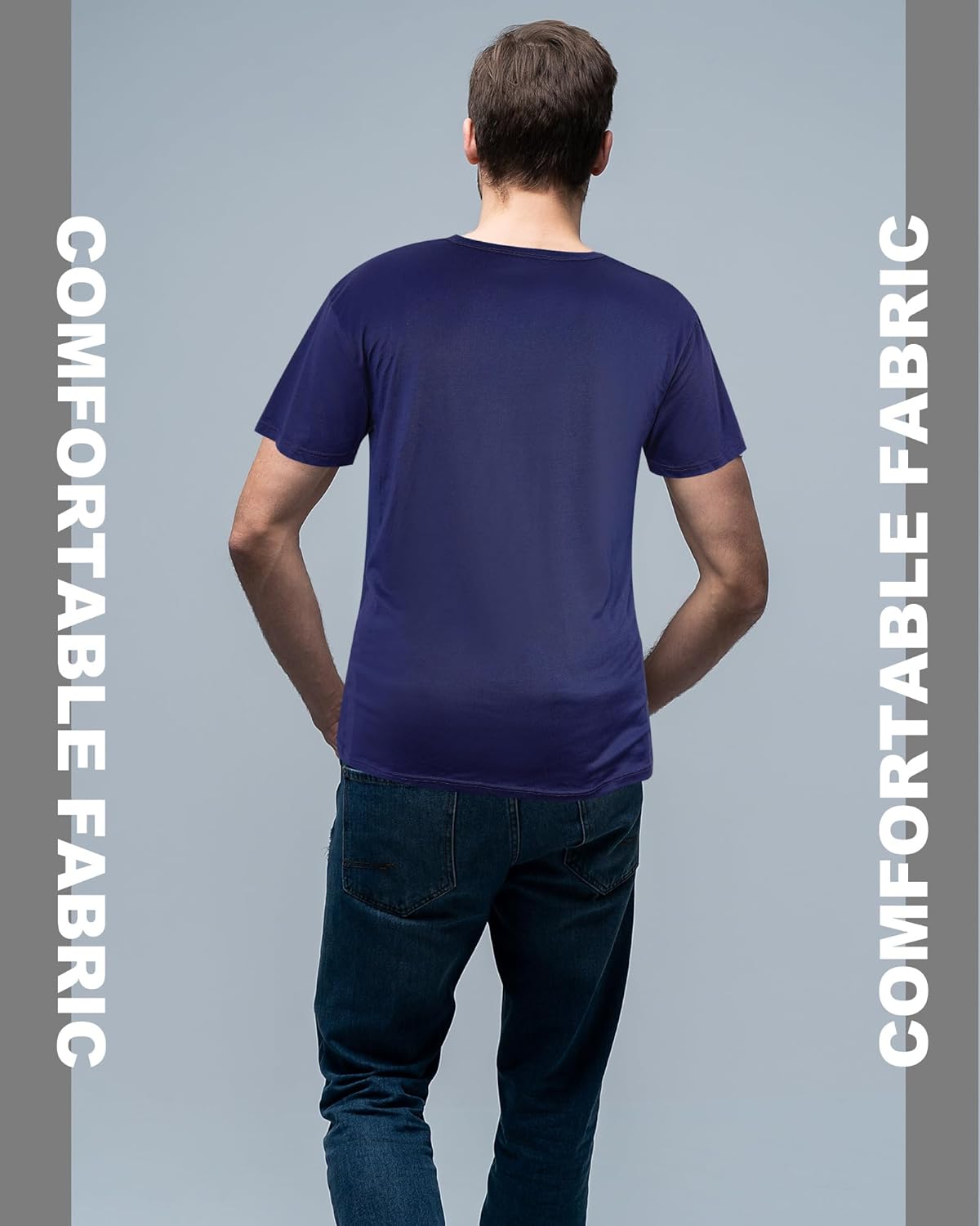 Chuarry 10 Pack Men's V Neck T Shirt Short Sleeve Bulk Soft Solid Tees Basic Quick Dry Slim Fit Undershirts for Men - Image 4