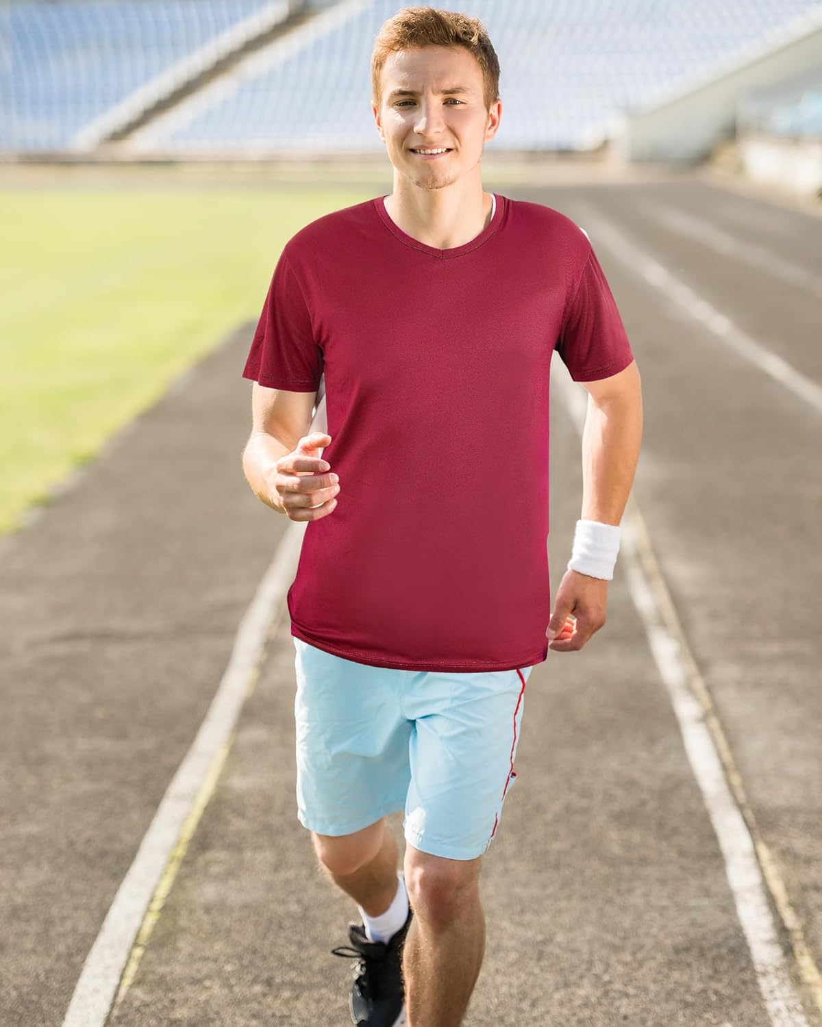 Chuarry 10 Pack Men's V Neck T Shirt Short Sleeve Bulk Soft Solid Tees Basic Quick Dry Slim Fit Undershirts for Men - Image 6