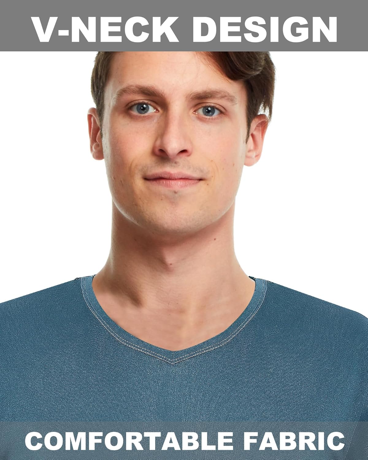 Chuarry 10 Pack Men's V Neck T Shirt Short Sleeve Bulk Soft Solid Tees Basic Quick Dry Slim Fit Undershirts for Men - Image 3