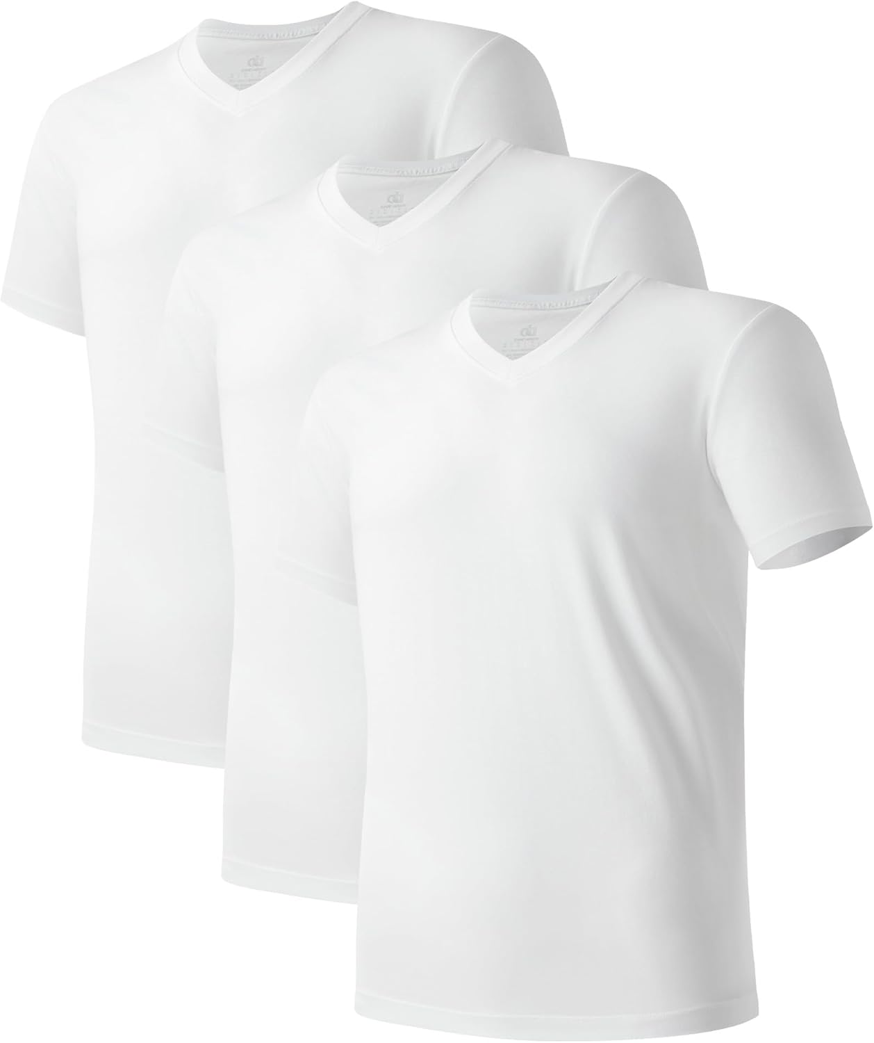 DAVID ARCHY Men's Undershirt Cotton Sorona Blended Moisture-Wicking Crewneck\/V-Neck T-Shirts Stretch for Men 3-Pack - Image 4