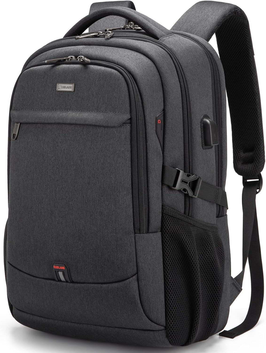 DUSLANG 17 Inch Laptop Backpack for Travel Water Resistant College Backpack for Men\/Women Laptop Bag with USB Charging Port,Black