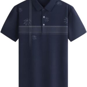 DUYHBAWRS Print Quick Dry Cool Feeling Breathable Shirt Short Sleeve Men's high Stretch