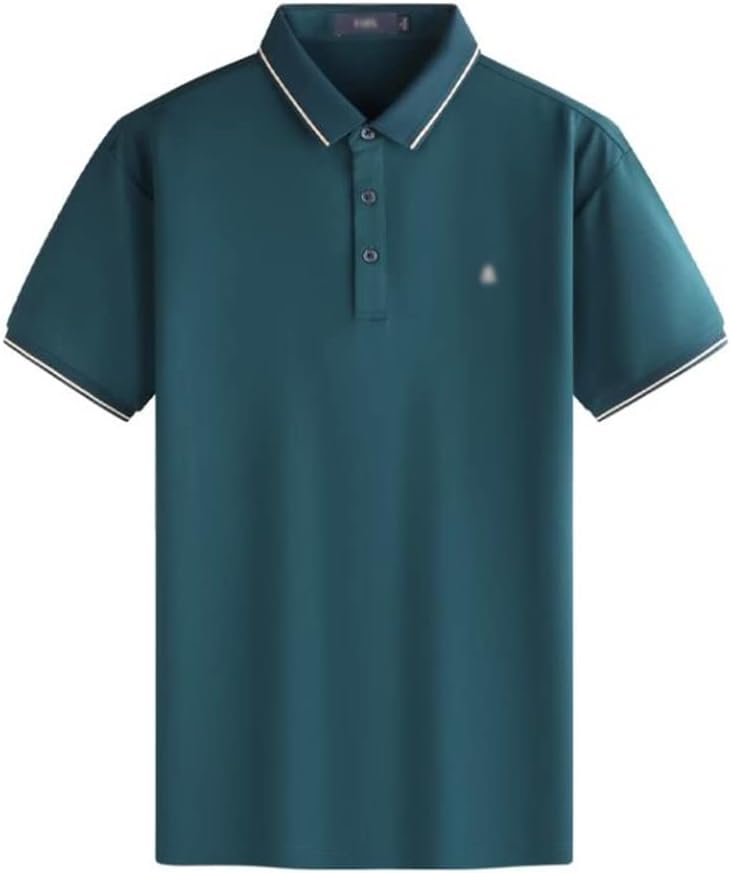 DUYHBAWRS Quick-Dry Breathable Linen Ice Silk Shirt Mulberrys Silk Short-Sleeve T-Shirt for Men's