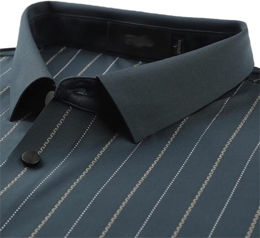 DUYHBAWRS Quick-Dry Seamless Lapel Short-Sleeved T-Shirt Men's Striped Shirt - Image 4