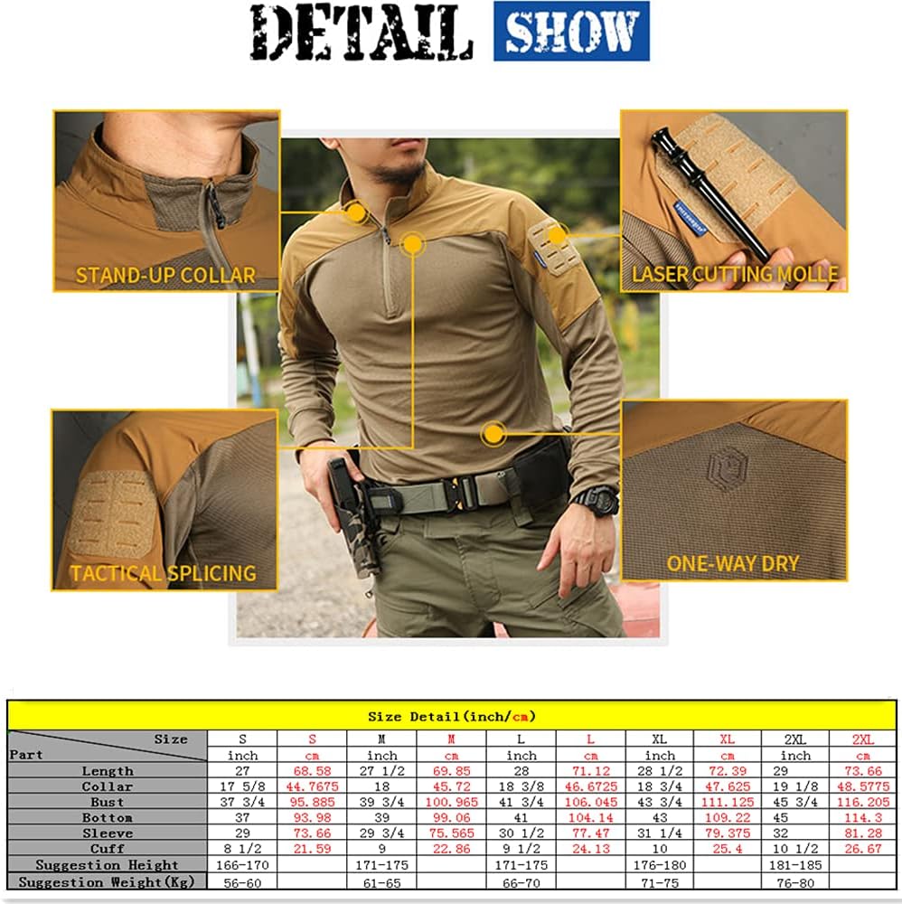 emersongear UMP Frogmen Tactical Airsoft Paintball Hiking Quick Dry Shirts for Men Long Sleeve Gym Training - Image 3