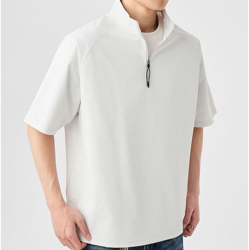 ERTXGBA Men's Fashion Sports Quick-Drying Short Sleeves Leisure Polyester Uniform Vest Outdoor Breathable Business T-Shirt(OneColor,3X-Large) - Image 2