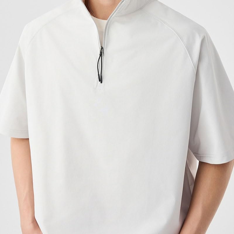 ERTXGBA Men's Fashion Sports Quick-Drying Short Sleeves Leisure Polyester Uniform Vest Outdoor Breathable Business T-Shirt(OneColor,3X-Large) - Image 3