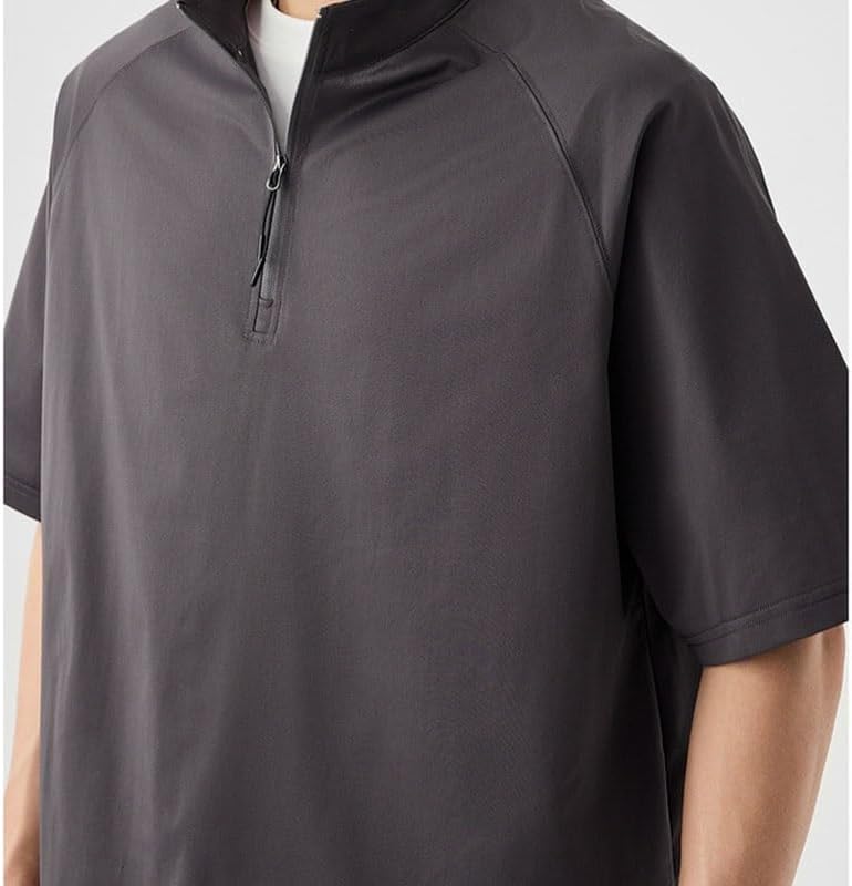 ERTXGBA Men's Fashion Sports Quick-Drying Short Sleeves Leisure Polyester Uniform Vest Outdoor Breathable Business T-Shirt(OneColor,3X-Large) - Image 4