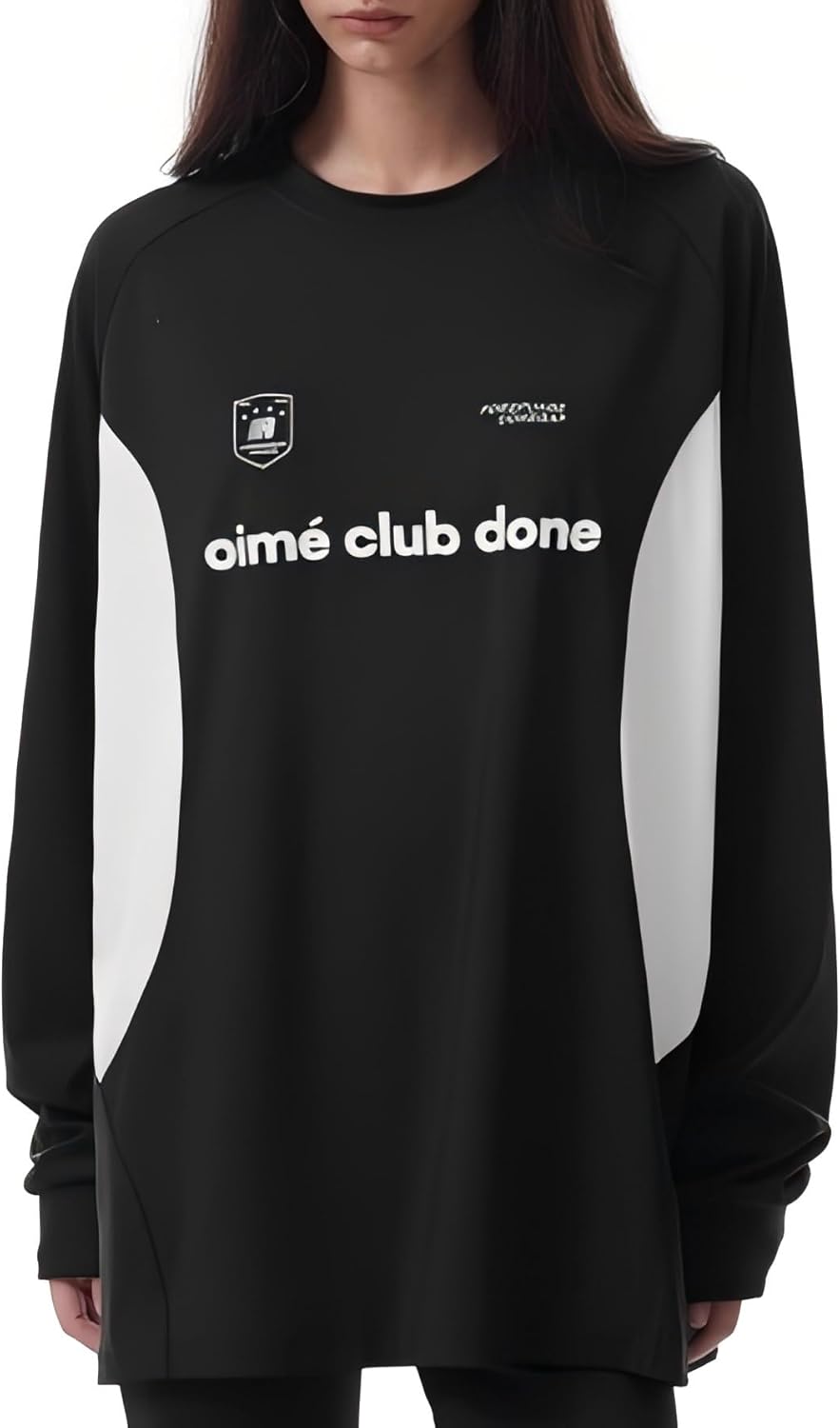 FDR Oversized Jersey Long Sleeve Tee - Cycling & Soccer Training Top with Quick-Dry Mesh Panels Black