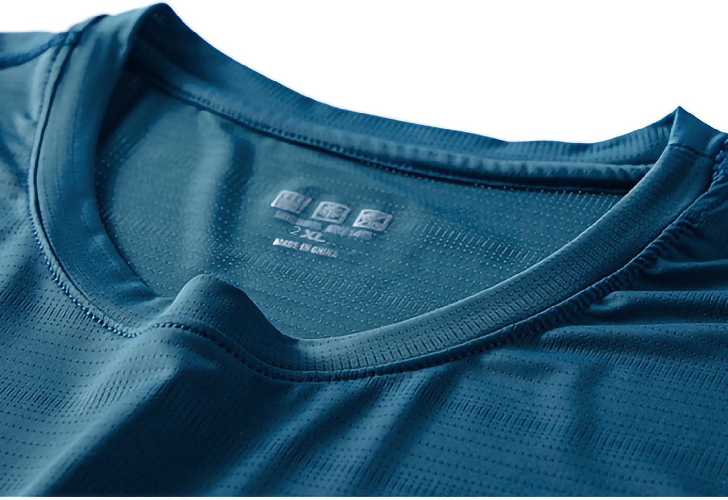 FixtureDisplays® 5 Pack Workout Shirts Dry Fit Moisture Wicking Athletic Shirts Mesh Breathable Short-Sleeve T-Shirt for Men White Black Grey Blue Green Size: M 15787-M-1D - Image 8