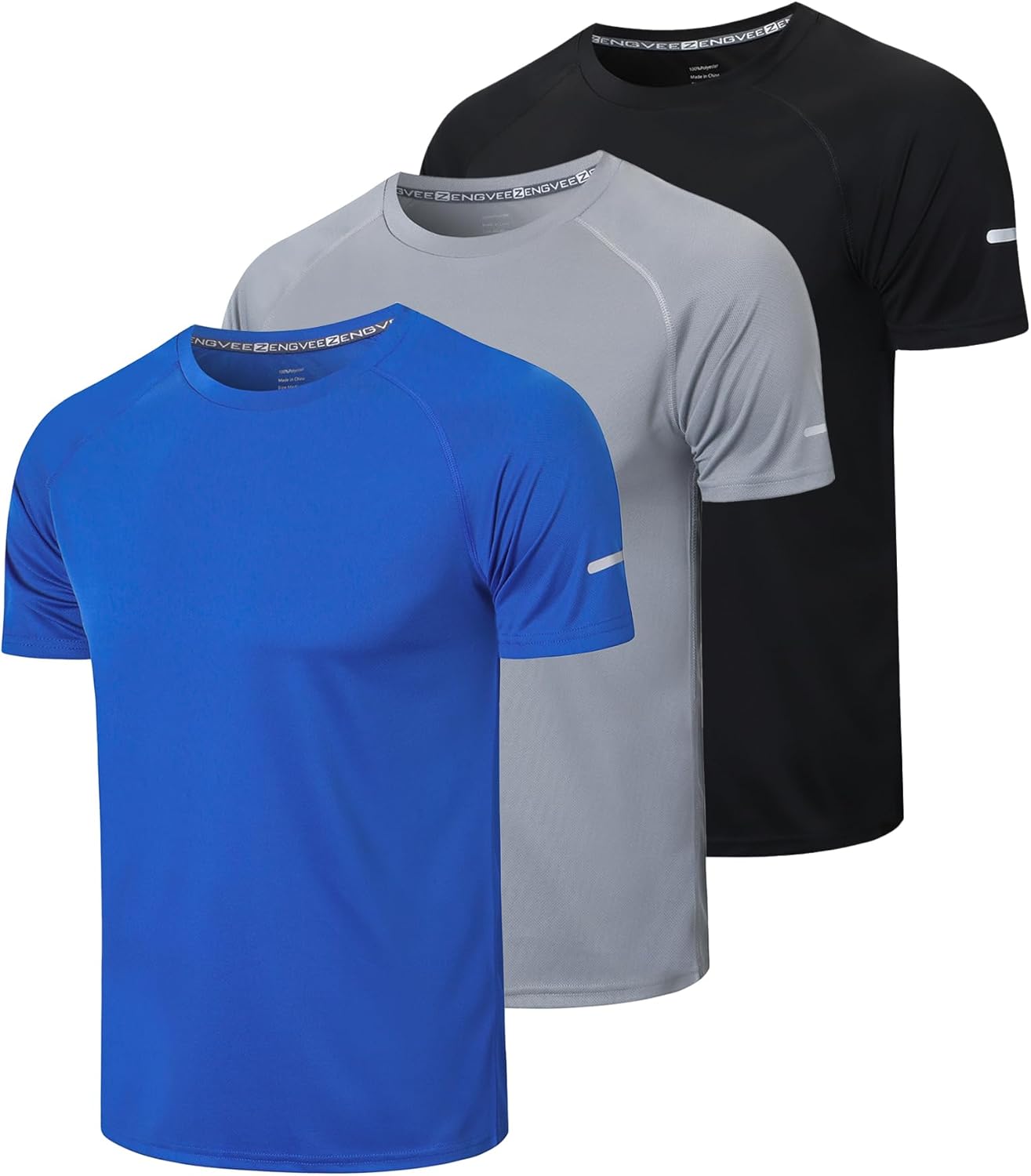 frueo Men's 1\/3 Pack Workout Shirts Quick Dry Moisture Wicking Short Sleeve Mesh Athletic T-Shirts - Image 7