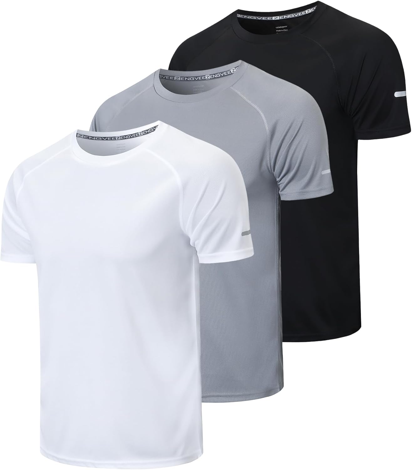 frueo Men's 1\/3 Pack Workout Shirts Quick Dry Moisture Wicking Short Sleeve Mesh Athletic T-Shirts - Image 6