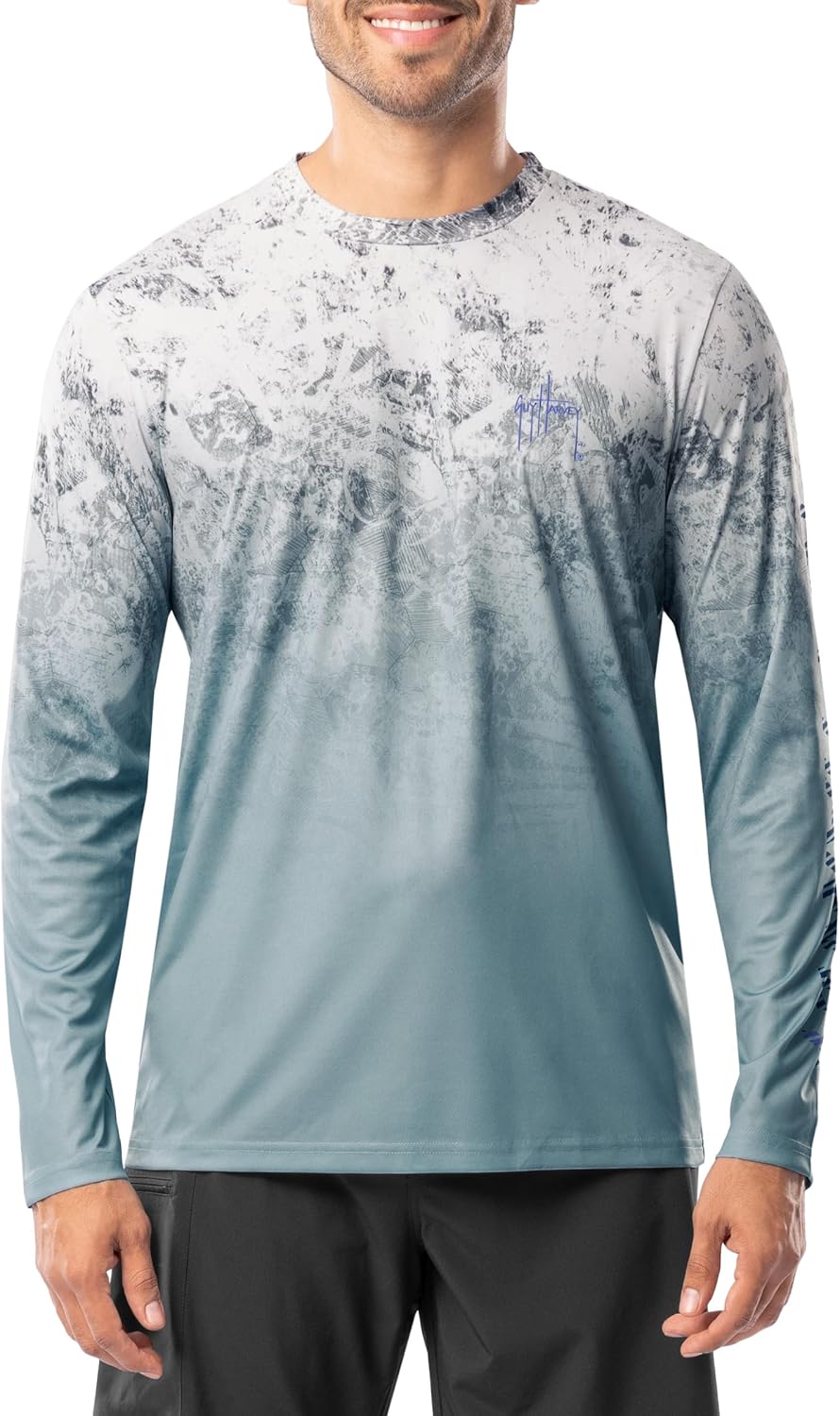 Guy Harvey Men's Long Sleeve Performance T-Shirt with UPF 30+ Sun Protection