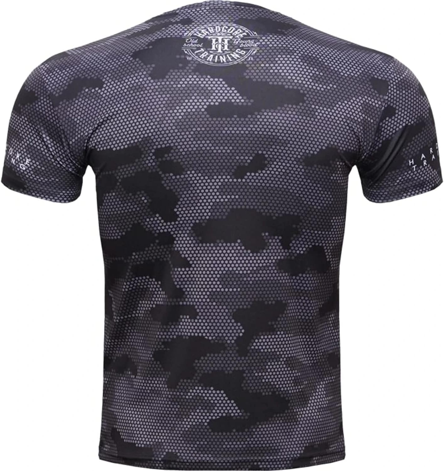 Hardcore Training Hexagon Camo Training T-Shirt Men's Short Sleeve Fitness Exercise Gym Workout Outdoor Running Quick Dry - Image 3