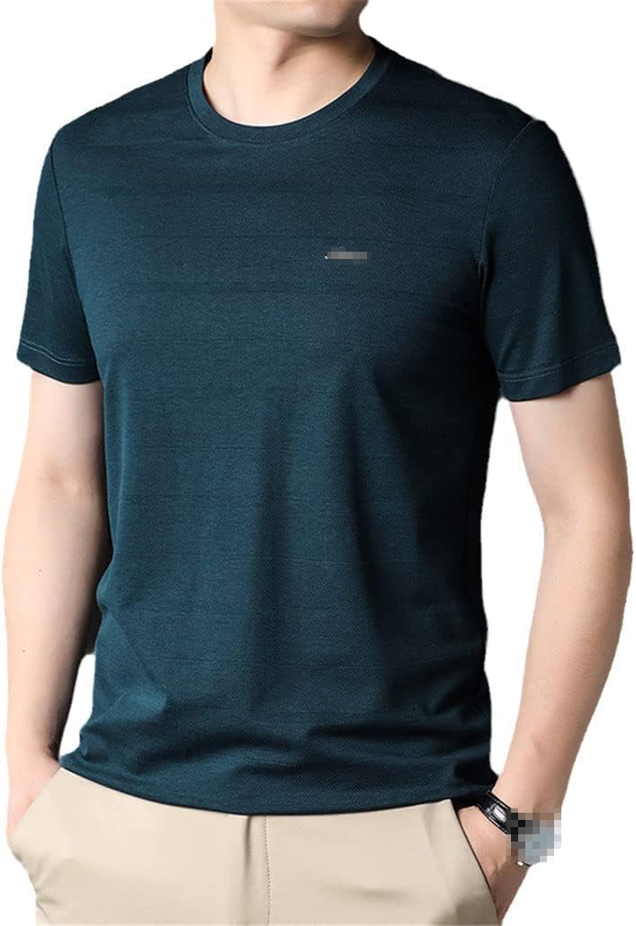 keusyoi Men T-Shirt Tops Short Sleeve Basic Business Casual Tees Summer Athletic T-Shirts Mens Clothes - Image 7