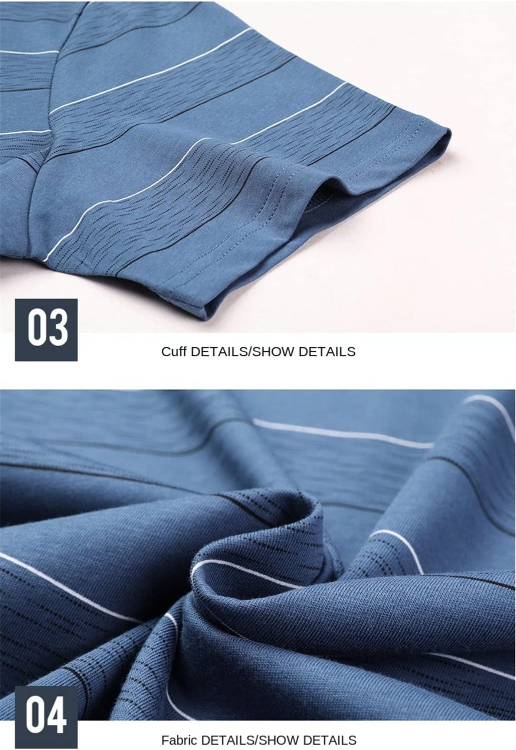 keusyoi Summer Casual Tops Mens Stripe T-Shirt Classic Short Sleeve T-Shirt Men's Short Sleeve Tees - Image 5