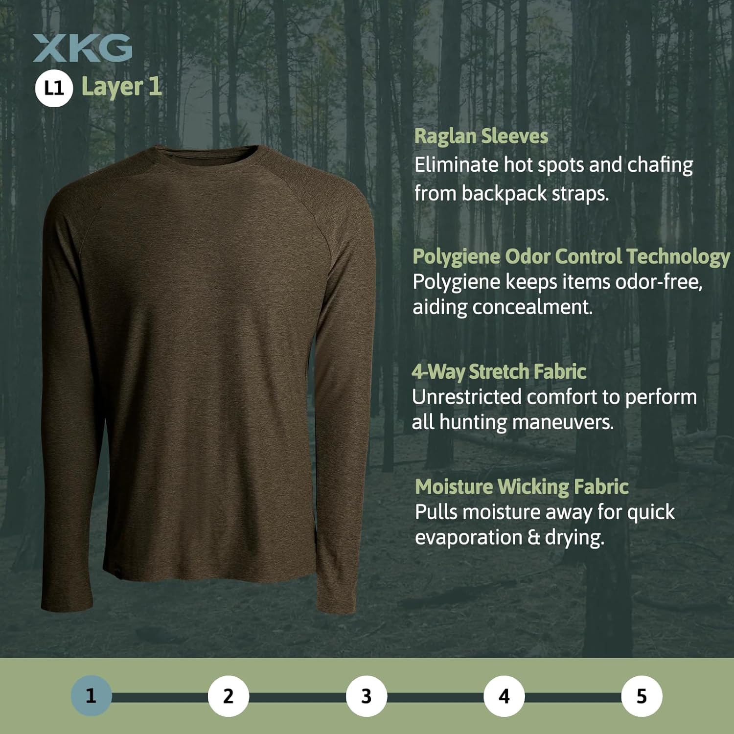 King's Camo XKG Performance Long Sleeve Tee | Lightweight | Stretch-Fit | Quick-Dry | Odor Control | Versatile Hunting Layer - Image 3