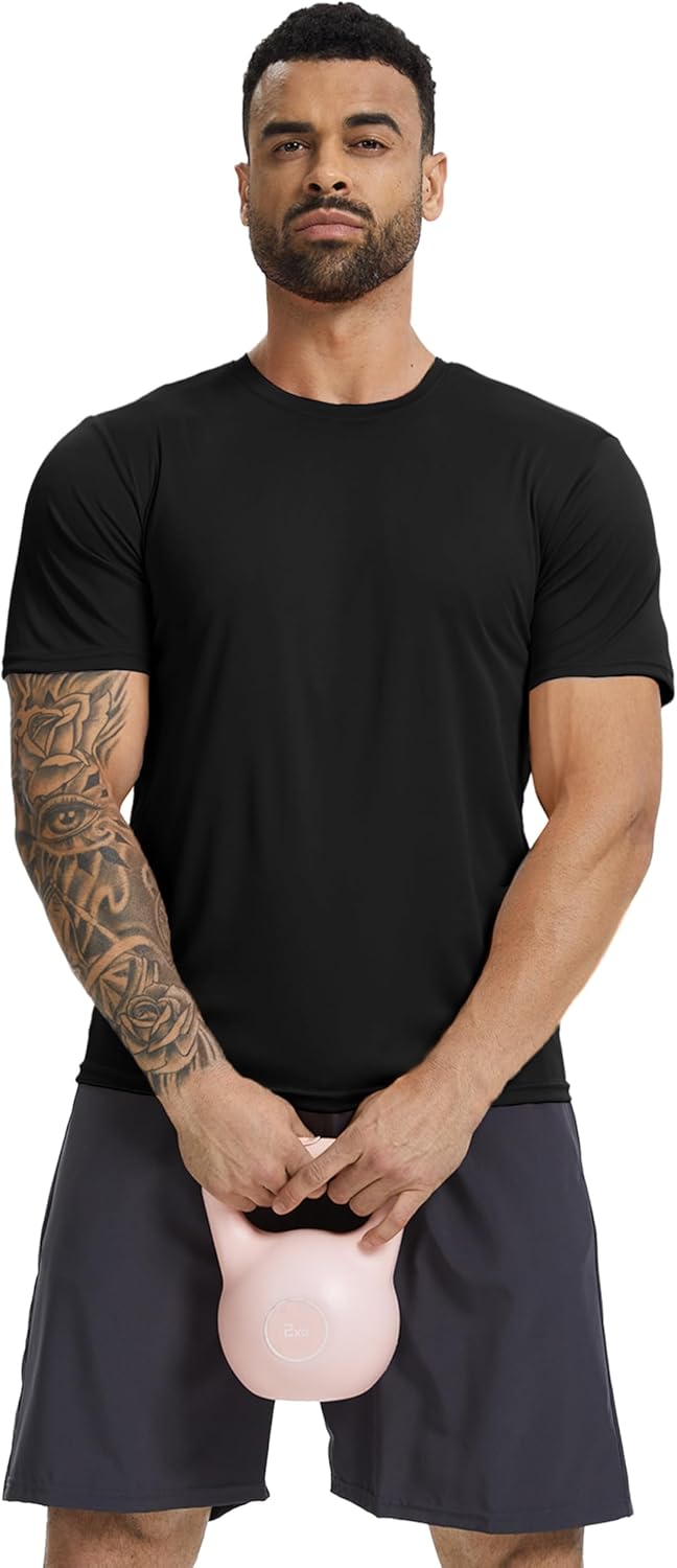 KINSWT Men's Swim Shirt Short Sleeve UPF 50+ Sun Protection UV SPF Rash Guard Moisture Wicking Quick Dry Shirts - Image 4