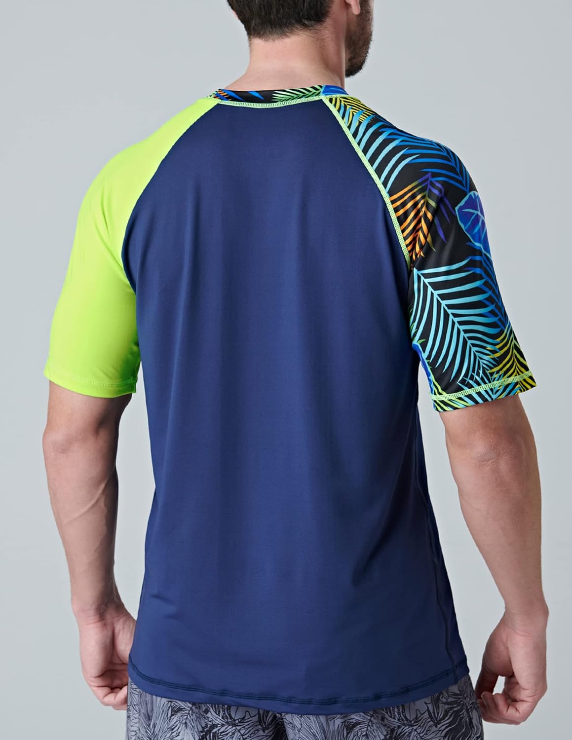 Liberty Imports 2-Pack Men's UV Short Sleeve Swim Shirts Loose Fit Rash Guards - Image 3