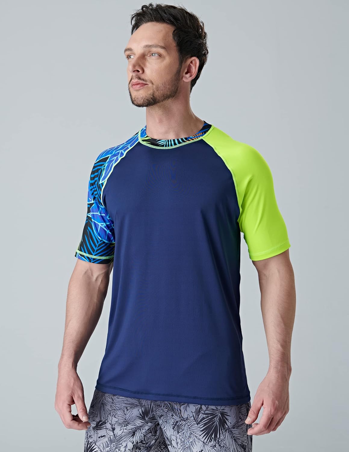 Liberty Imports 2-Pack Men's UV Short Sleeve Swim Shirts Loose Fit Rash Guards - Image 2