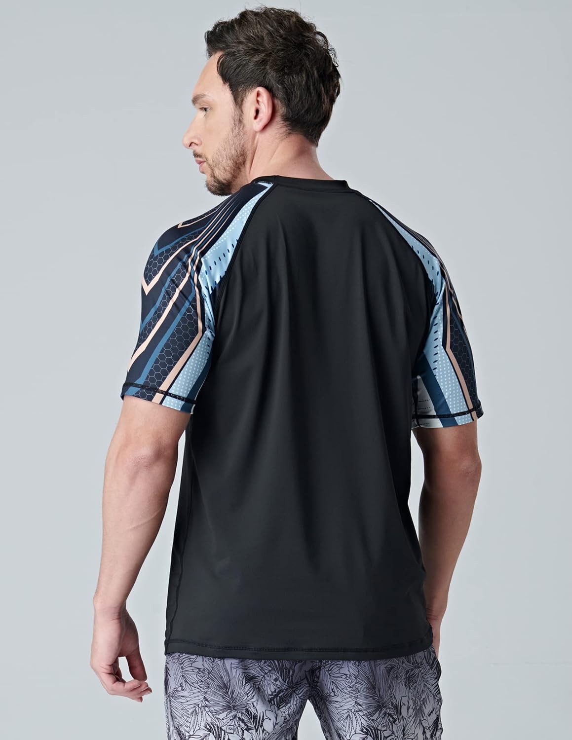 Liberty Imports 2-Pack Men's UV Short Sleeve Swim Shirts Loose Fit Rash Guards - Image 5