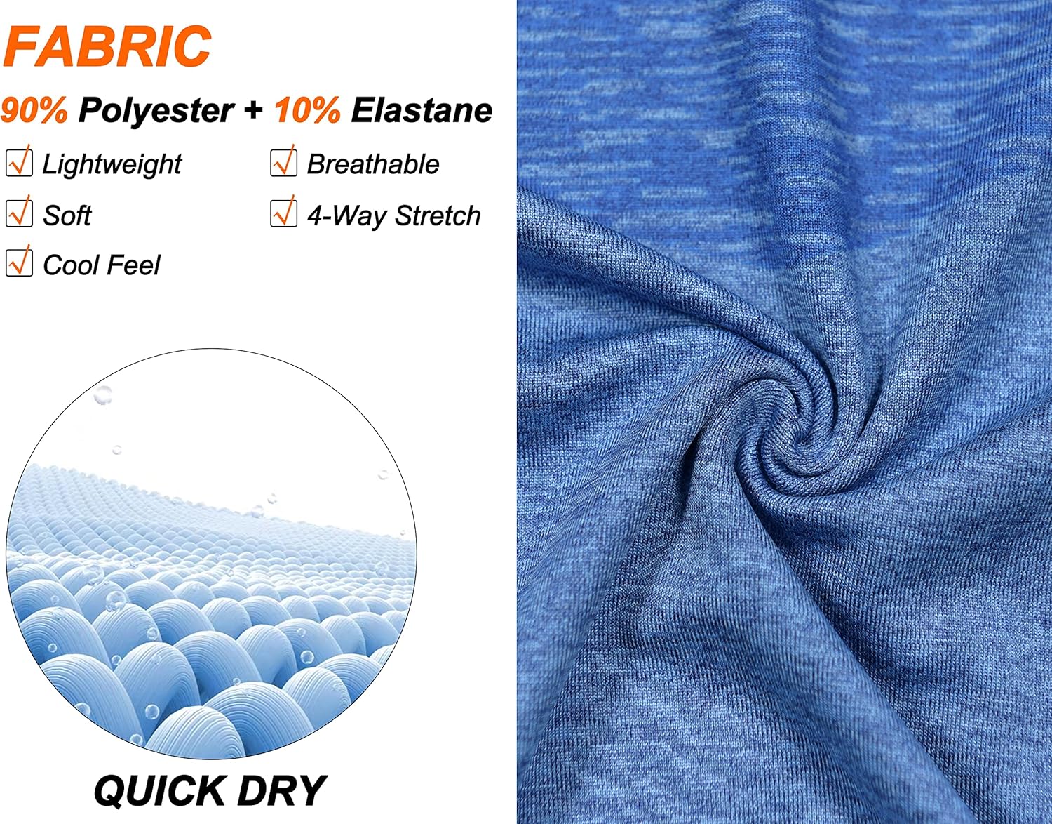 Little Donkey Andy Men's Quick Dry Sweat Wicking Stretch Short Sleeve T-Shirt UV Protection Workout Running Hiking Tee - Image 4