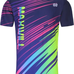 Maxwill Active Short Sleeve Sports T-Shirt \u2013 Quick-Dry，Lightweight Performance Tee in Blue Neon Green
