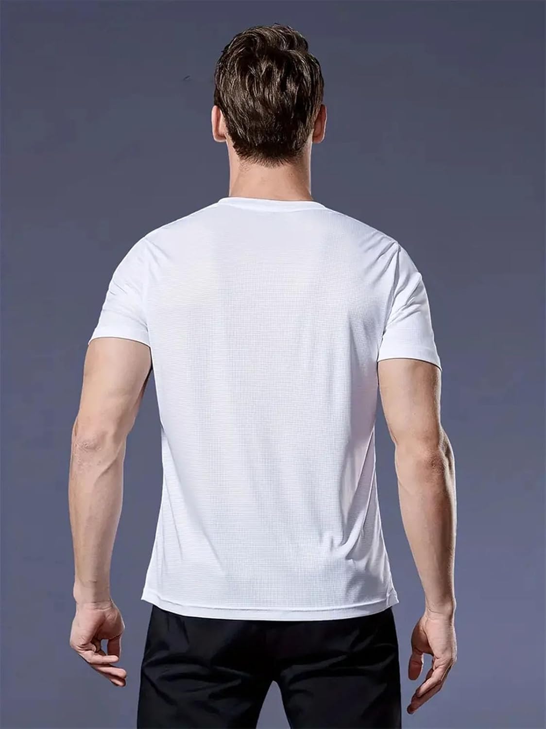Men's 10-Pack White Quick-Dry T-Shirt, Ultralight Gym Running Streetwear - Image 5