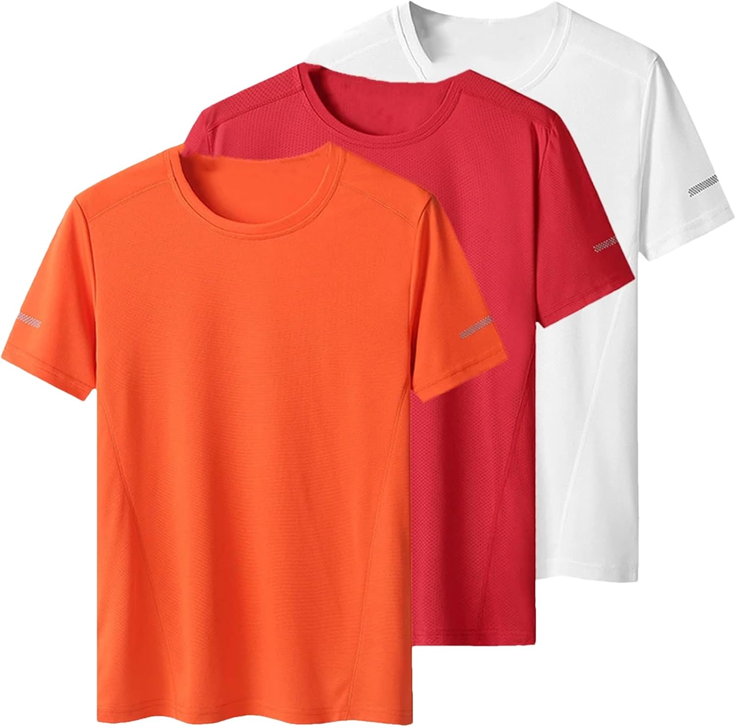 Men's 3-Pack Quick-Dry Sport T-Shirt, Oversized Round Neck Fitness Casual