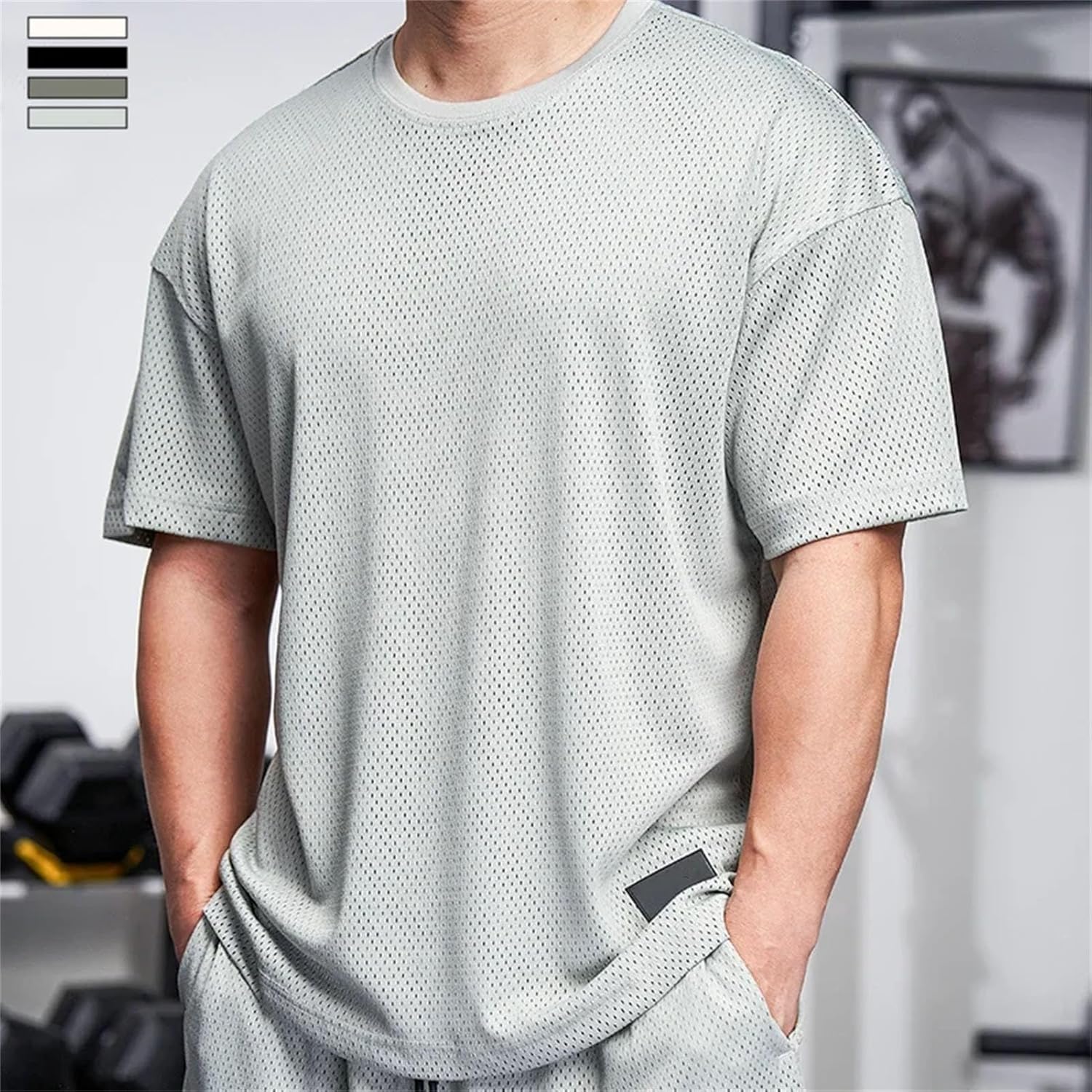 Men's Loose Gym T-Shirt, Quick-Dry Tennis Football Casual - Image 4