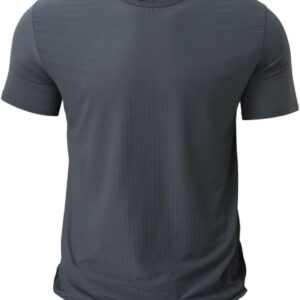 Men's Quick Dry T-Shirt Mesh Short Sleeve Round Neck Top Summer Lightweight Breathable Sports Shirt