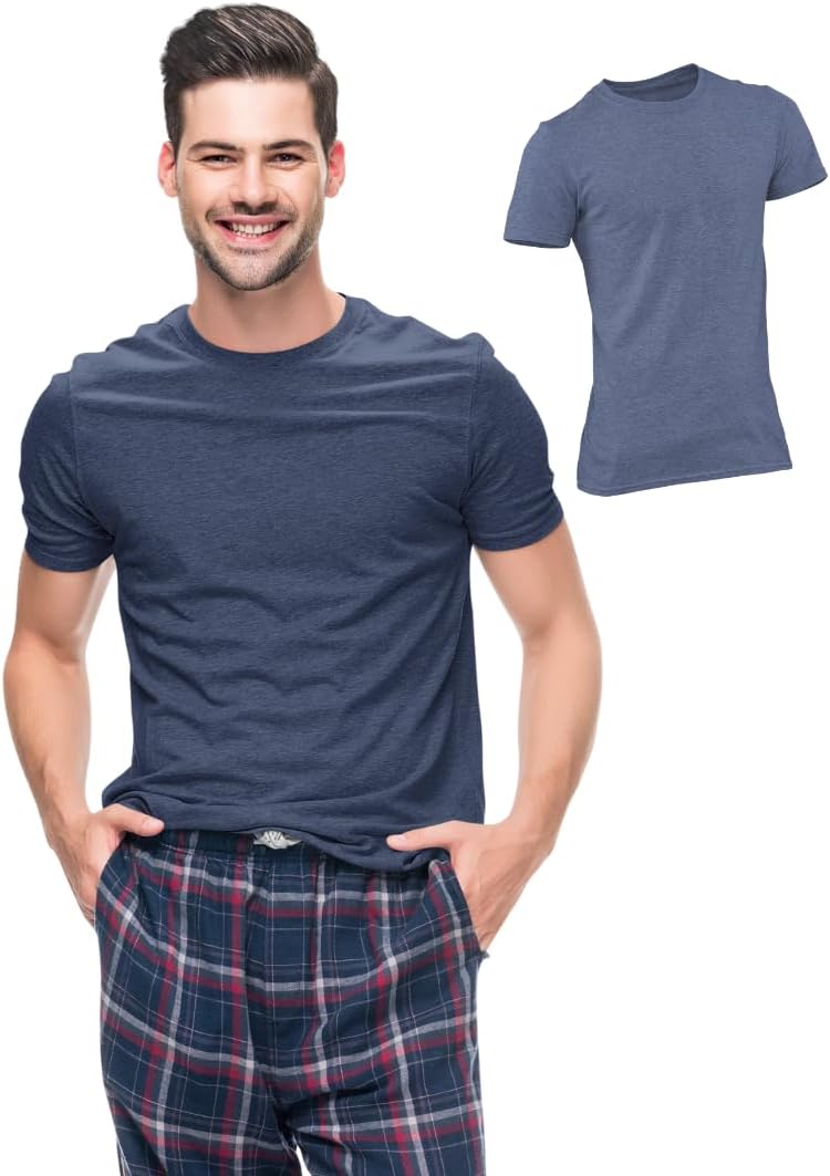 Men's Soft Heather Plain T Shirts Athletic Running Gym Workout Short Sleeve Tee - Image 14