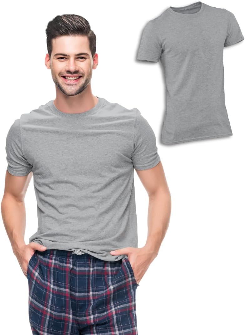 Men's Soft Heather Plain T Shirts Athletic Running Gym Workout Short Sleeve Tee - Image 12