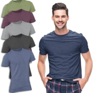 Men's Soft Heather Plain T Shirts Athletic Running Gym Workout Short Sleeve Tee