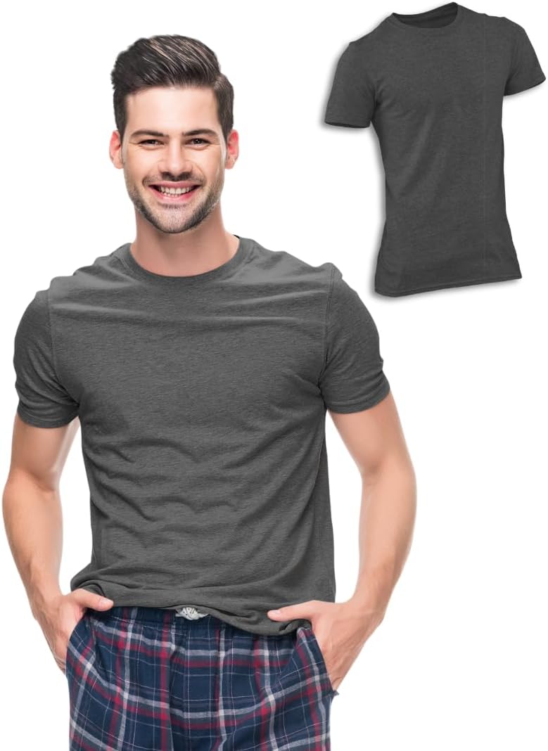 Men's Soft Heather Plain T Shirts Athletic Running Gym Workout Short Sleeve Tee - Image 13