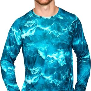 Men's UPF 50+ Sun Protection Shirt Long Sleeve Rash Guard SPF T-Shirts for Fishing Hiking