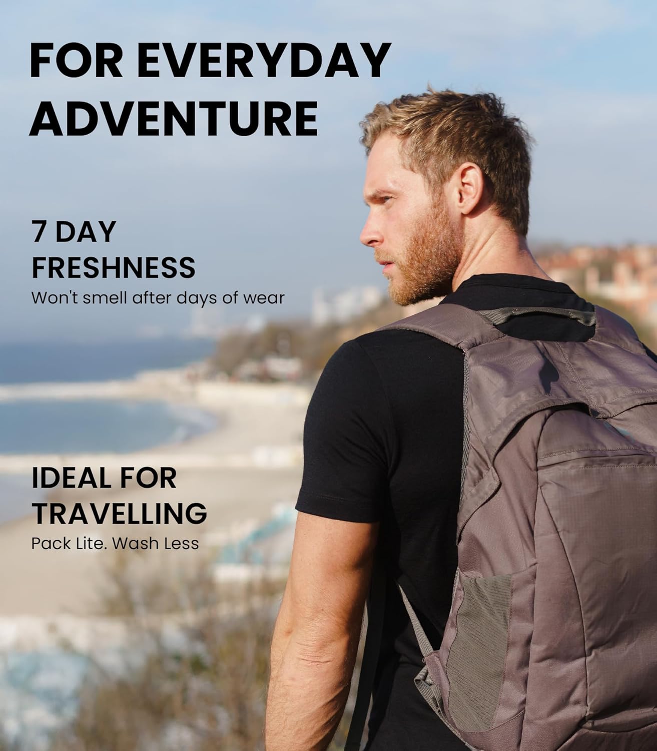 Merino Wool T-Shirt Mens - Short Sleeve Merino Wool Shirts for Men Sport Lightweight Thermal Base Layer Hiking Tshirt - Image 5