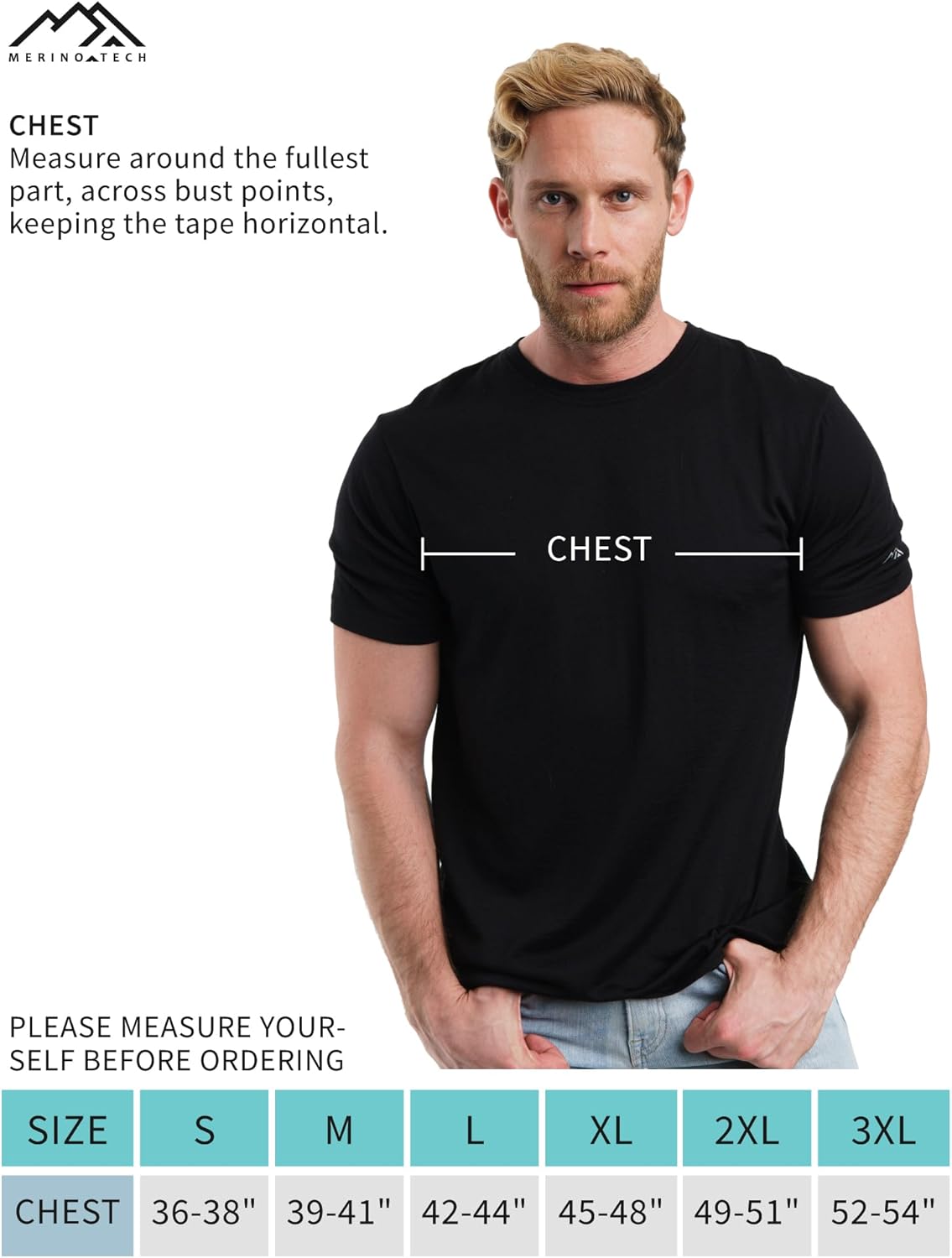 Merino Wool T-Shirt Mens - Short Sleeve Merino Wool Shirts for Men Sport Lightweight Thermal Base Layer Hiking Tshirt - Image 7