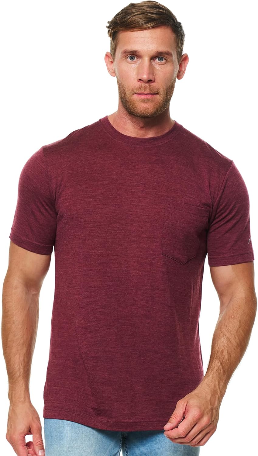 Merino Wool T-Shirt Mens - Short Sleeve Merino Wool Shirts for Men Sport Lightweight Thermal Base Layer Hiking Tshirt - Image 16