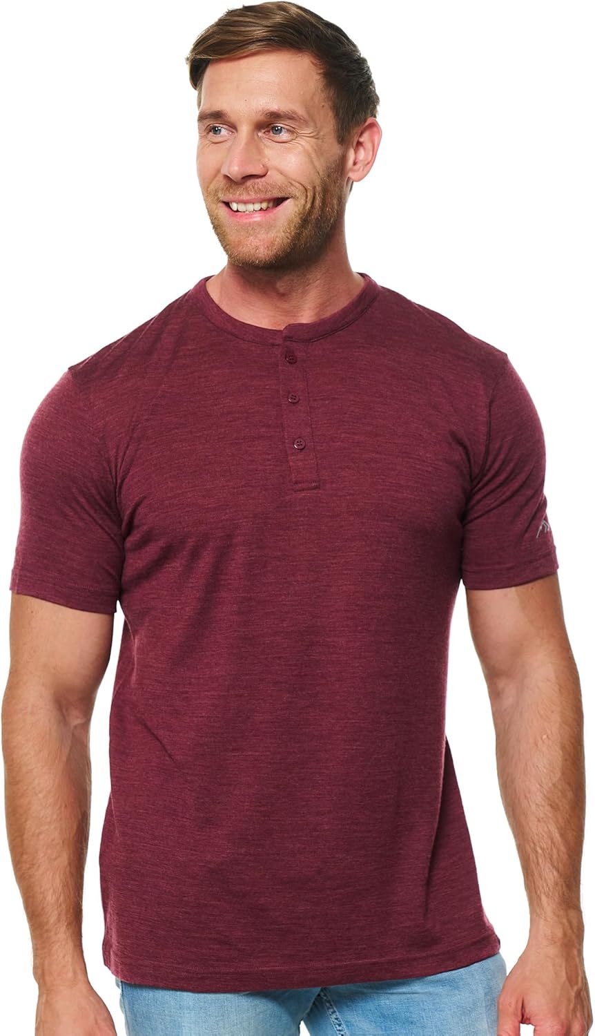 Merino Wool T-Shirt Mens - Short Sleeve Merino Wool Shirts for Men Sport Lightweight Thermal Base Layer Hiking Tshirt - Image 15