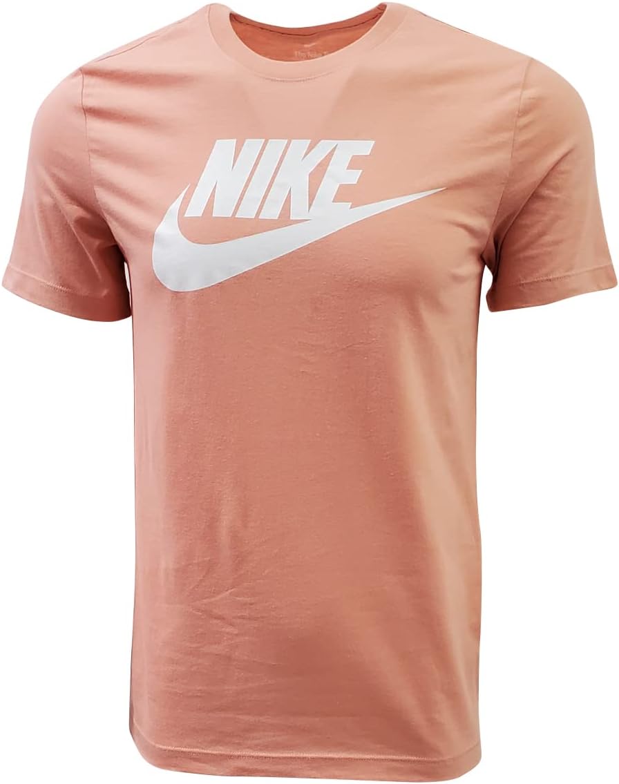 Nike Sportswear Mens Graphic T Shirt (X-Large, Salmon (White Logo))